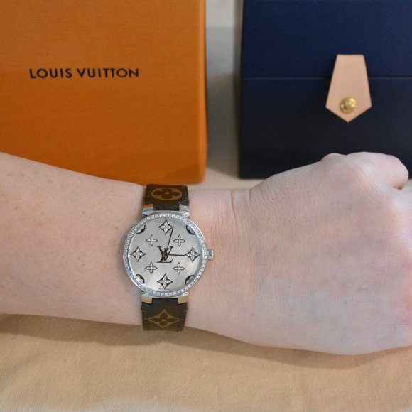 Louis Vuitton Tambor Slim Quartz Dentelle with Diamonds Watch - Picture 6 of 6